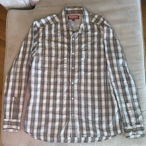 Simms mens big sky long sleeve shirt size medium